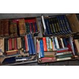 BOOKS, five boxes containing approximately eighty titles including two volumes of Flugel Worterbuch,