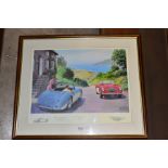 TONY SMITH (BRITISH CONTEMPORARY), 'THE GOLDEN DAYS OF SUMMER', depicting two Austin Healey 3000