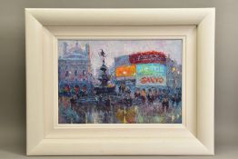 LANA OKIRO (UKRAINE CONTEMPORARY) 'EVENING PICCADILLY, LONDON' an impressionist cityscape, signed