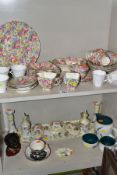 CERAMICS etc, to include 'Apple Blossom' chintz teawares, to include cups and saucers, wavy rim