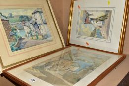 JAMES MARSHAL HESELDIN (1887-1969), three watercolours depicting Cornish coastal villages, two