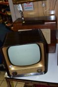 A GEC 1940'S WALNUT CASED TV, model No. BT311 and an EKCO PB510 walnut cased valve radio, both
