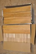 TWO BOXES OF OAK PARQUATRY TILES, width 7cm x length 49cm, approx 120 tiles