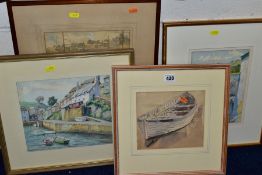 JAMES MARSHALL HESELDIN (1887-1969), three Cornish watercolour studies of fishing villages, signed