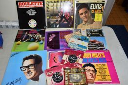 A COLLECTION OF SEVEN LP'S, A BOX SET AND SEVENTEEN SINGLES OF ROCK AND ROLL MUSIC by artists such
