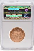 A NGC SLABBED AND GRADED MS 63 CANADA 1913 TEN DOLLAR COIN, coin and holder in excellent condition