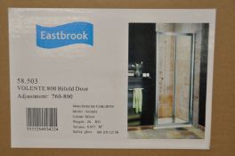 A COLLECTION OF SEVEN EASTBROOK SHOWER DOORS to include a volente 800 bifold door 760-800, two