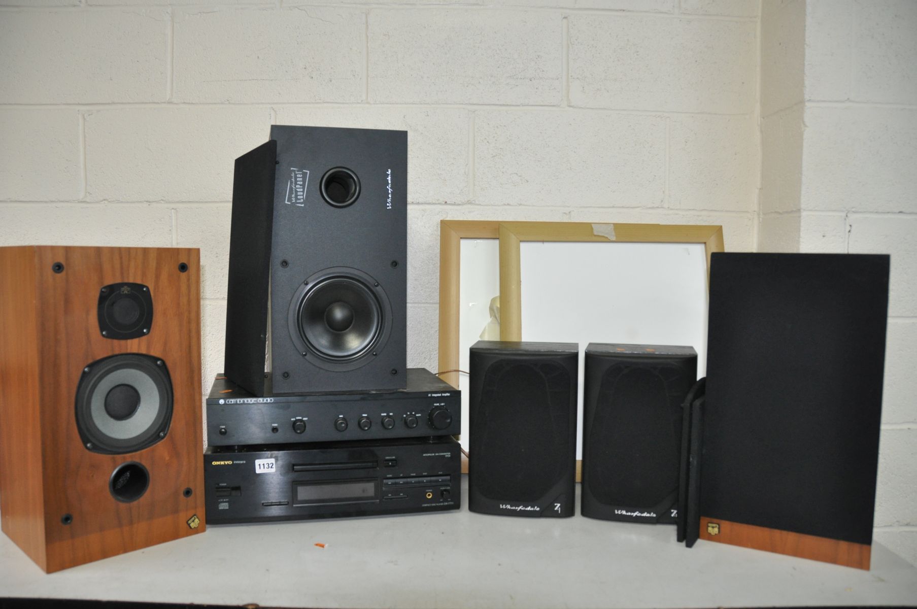 AN ONKYO INTEGRA DX-7711 CD PLAYER, Cambridge Audio a1 integrated amplifier, a pair of Castle