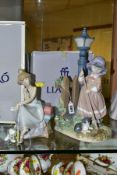 TWO BOXED LLADRO FIGURES 'FALL CLEAN UP', NO.5286 AND 'CHIT CHAT', NO.5466. The first sculpted by