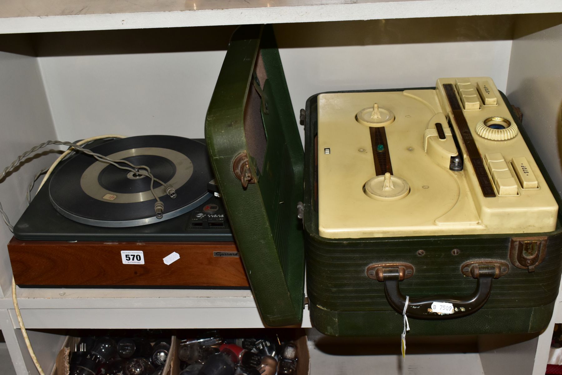 A GARRARD LABORATORY SERIES SINGLE RECORD PLAYER SP25, no plug, not PAT tested, together with a