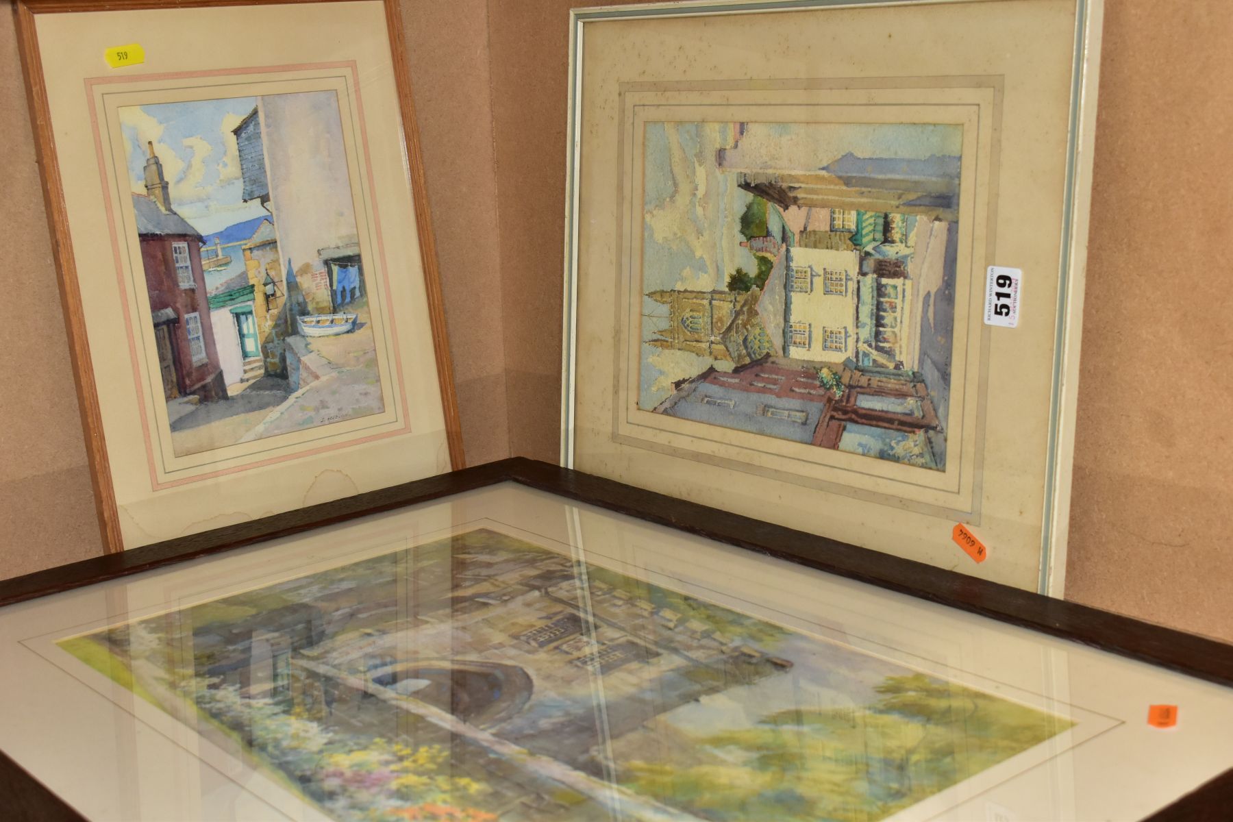 JAMES MARSHALL HESELDIN (1887-1969), two watercolours depicting Cornish coastal villages, signed