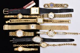 A SELECTION OF LADIES COSTUME WRISTWATCHES, eleven quartz watches with names such as 'Sekonda,