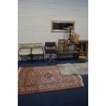 A QUANTITY OF OCCASIONAL FURNITURE, to include a pair of Isabella metal and fabric director's