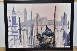 KRIS HARDY (BRITISH 1978) 'VENETIAN SUNSET' a study of a gondola and buildings in Venice, signed