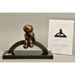 DOUG HYDE (BRITISH 1972) 'WATCHING THE WORLD', a limited edition bronze sculpture of a boy and dog