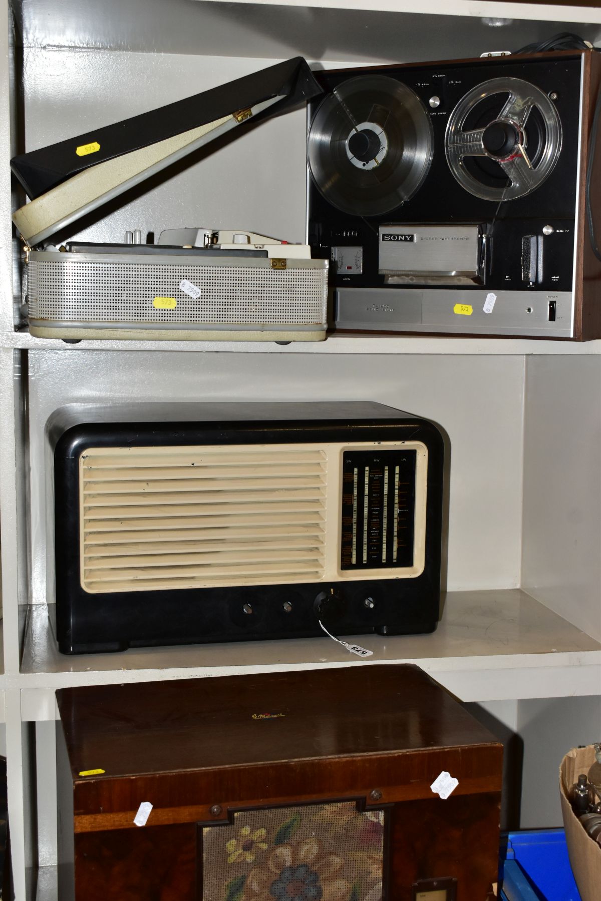 A SONY TC-255 SOLID STATE REEL TO REEL TAPE RECORDER, together with an Elizabethan Popular 400