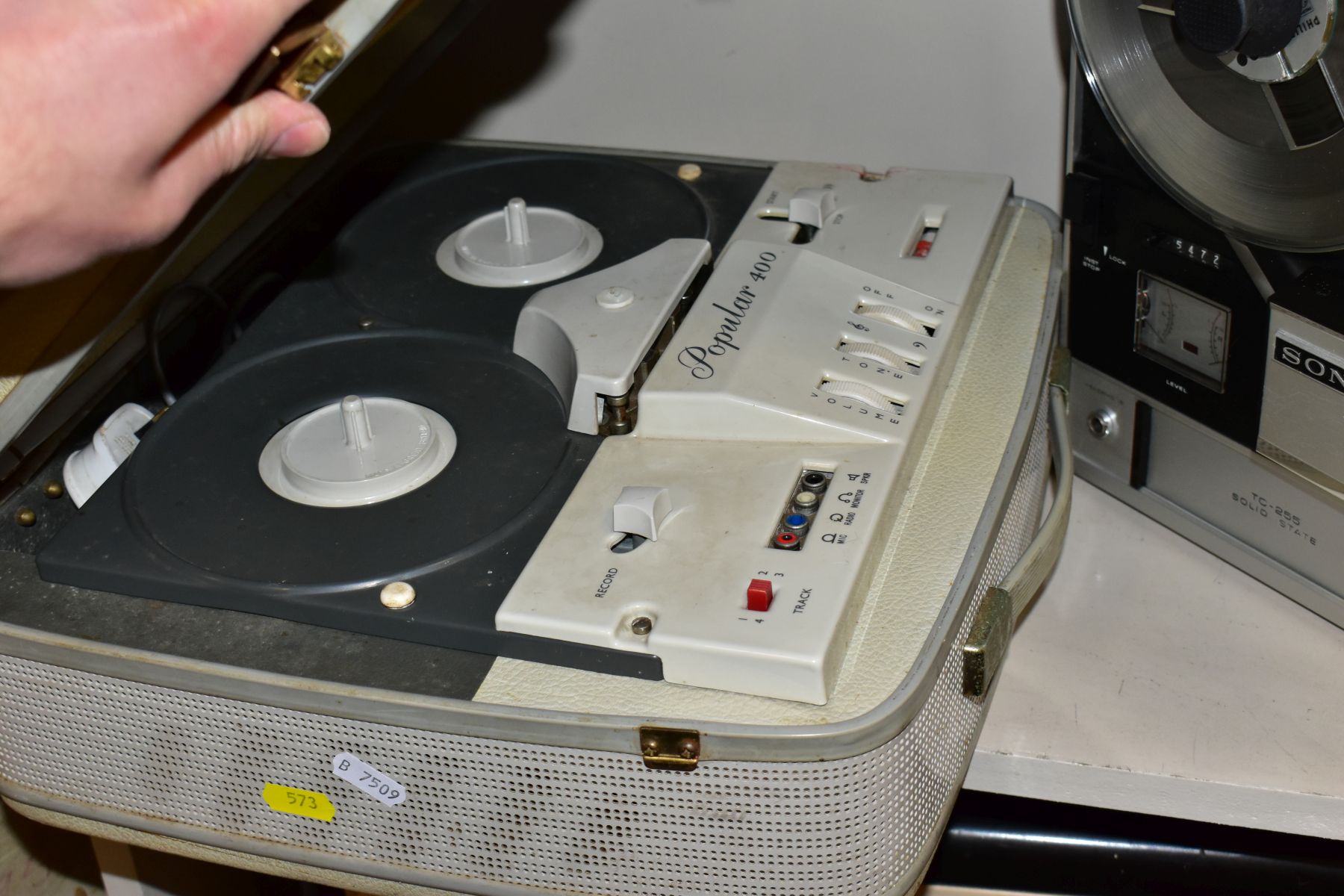 A SONY TC-255 SOLID STATE REEL TO REEL TAPE RECORDER, together with an Elizabethan Popular 400 - Image 3 of 7