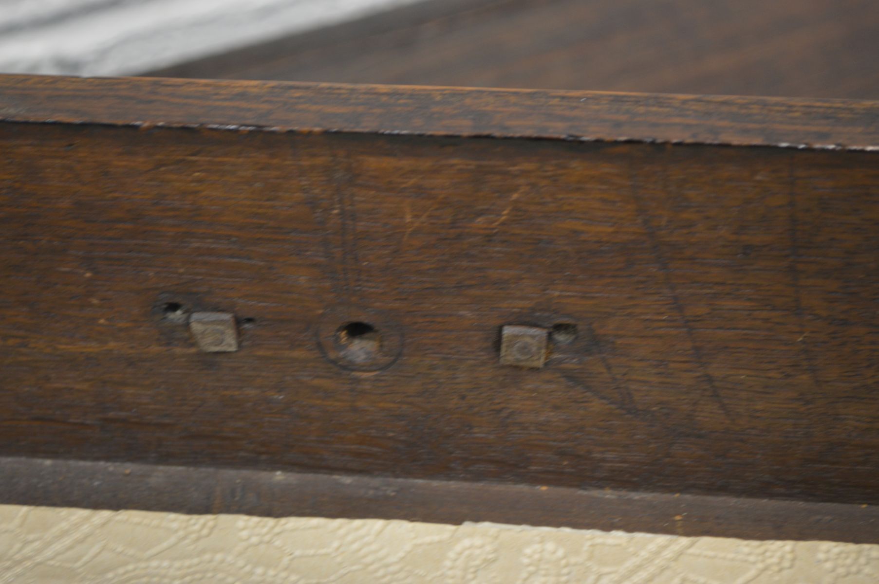 A GEORGIAN OAK CHEST OF TWO OVER THREE LONG GRADUATING DRAWERS, incorporating 20th century - Image 6 of 8