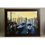 STEPHEN COLLETT (BRITISH CONTEMPORARY) 'VENICE LXI' a Venetian scene featuring gondolas, signed