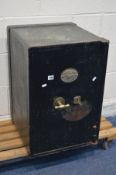 A VINTAGE T WITHERS AND CO SAFE, missing internal drawers, width 45cm x depth 48cm x height 66cm (