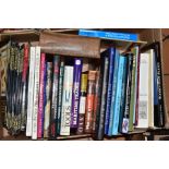 A BOX OF BOOKS AND TWELVE AUCTION CATALOGUES, pertaining to maritime and vintage tools and the