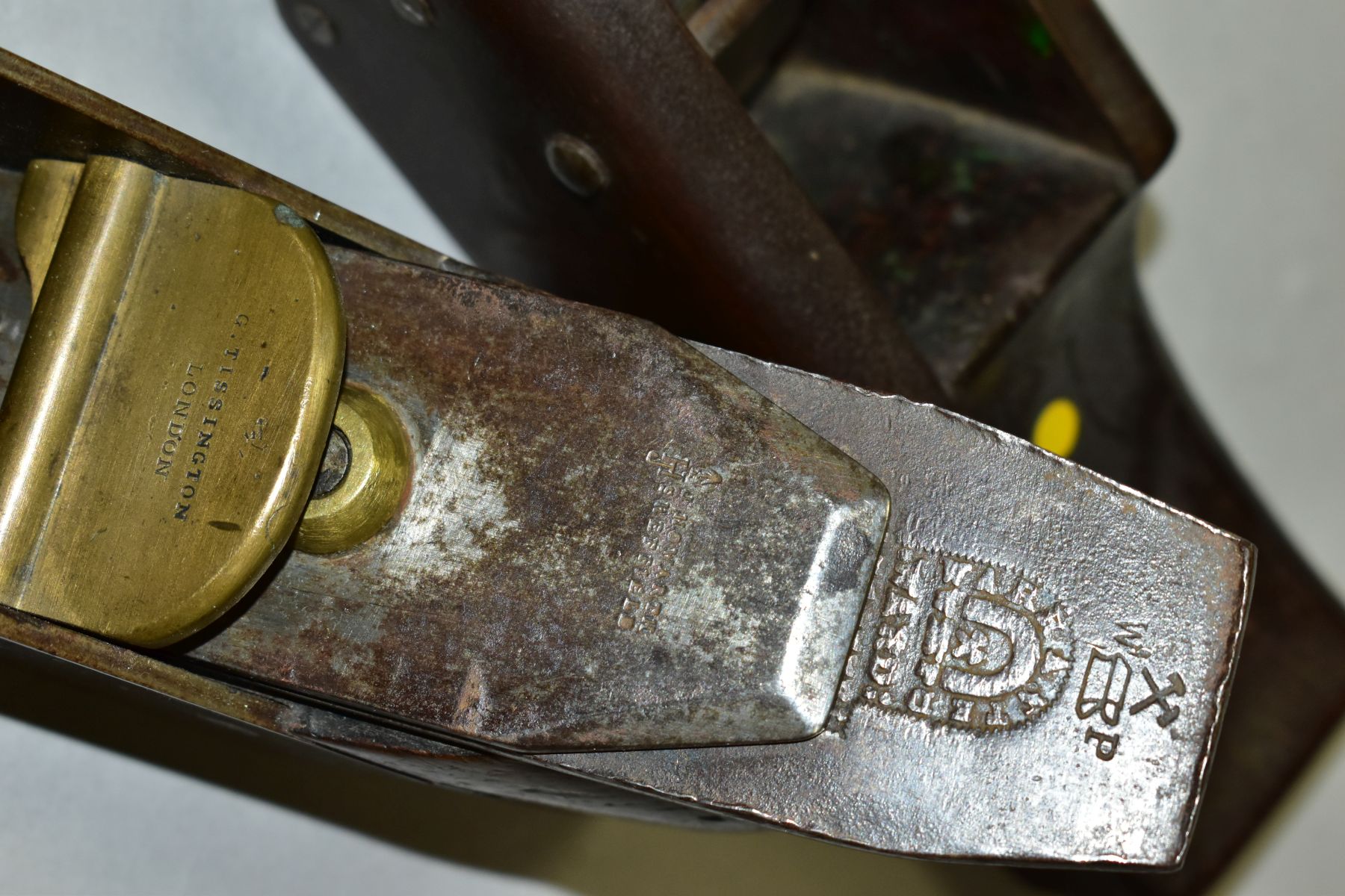 THREE VINTAGE STEEL PLANES including an 8'' dovetailed mitre plane with ebony wedge, a G. - Image 8 of 9