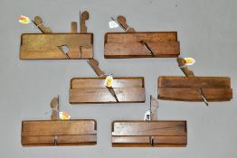 SIX GABRIEL MOULDING PLANES, including a pair of boxed Snipe Bills, a 2¼ inch Ogee, etc