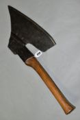 A GOOSEWING RIGHT HANDED SIDE AXE, marked with three stars to the blade, 13 inch blade on a 12