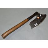 A LEMAIRE A NOYON FRENCH BEARDED SIDE AXE, with a 10¼ inch edge, 20 inches in length