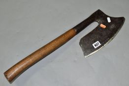 A LEMAIRE A NOYON FRENCH BEARDED SIDE AXE, with a 10¼ inch edge, 20 inches in length