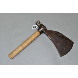 A GILPIN 10¼'' MASTING AXE, with a 4¾'' edge, 11'' in length, woodworm to handle