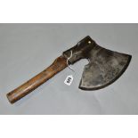 A VINTAGE SIDE AXE, marked A. Stoppe?., with a 9½'' curved blade, 14½ in length