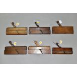 SIX GABRIEL MOULDING PLANES including a pair of Side Rounds, a Quirk Ovolo Bead, etc