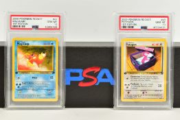 A QUANTITY OF PSA GRADED POKEMON 1ST EDITION TEAM ROCKET SET CARDS, cards number 47 to 82, Pre