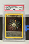 A PSA GRADED POKEMON 1ST EDITION TEAM ROCKET SET RAINBOW ENERGY HOLO CARD, (17/82), graded GEM