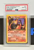 A PSA GRADED POKEMON 1ST EDITION TEAM ROCKET SET DARK CHARIZARD CARD, (21/82), graded GEM MINT 10