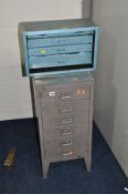 A STOR ALL STEEL METAL OFFICE CABINET with six drawers 34cm wide 42cm deep and 75cm high and a metal