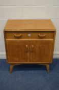 A G PLAN BRANDON OAK SECRETAIRE CABINET, with a single fall front drawer, above double cupboard