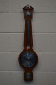 A MODERN 19TH CENTURY STYLE BAROMETER, with thermometer, height 87cm