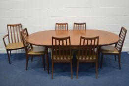 A G PLAN FRESCO TEAK EXTENDING DINING TABLE, with a single fold out leaf, extended length 208cm x