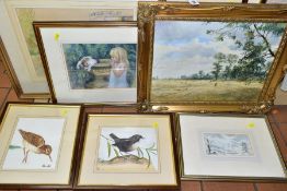 PAINTINGS to include Peter Merrin harvest landscape, signed bottom left, oil on board, approximate