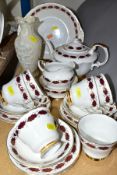 A PARAGON ELEGANCE PATTERN SIX SETTINGS TEA SET, comprising tea pot, milk, sugar, six tea cups,