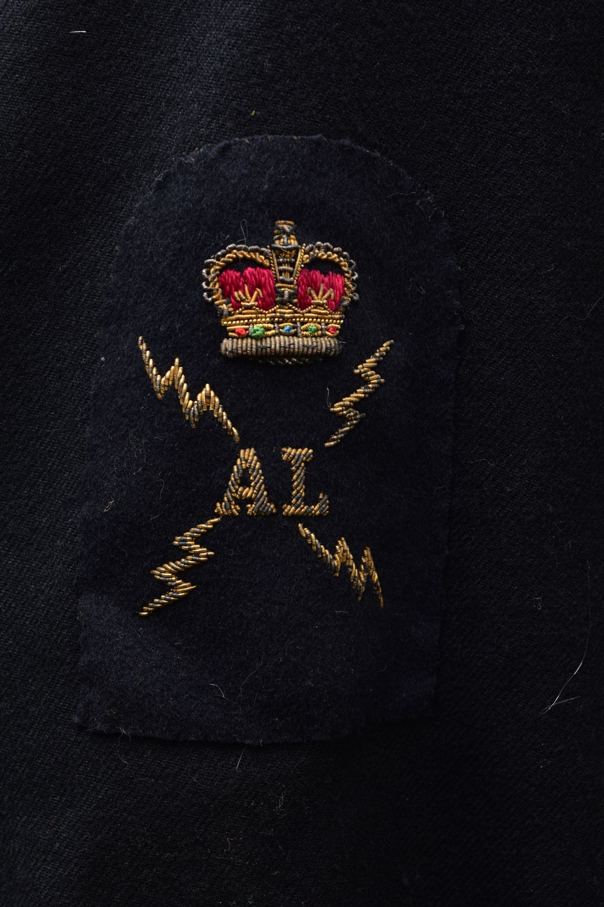 A ROYAL NAVY DRESS UNIFORM JACKET AND TROUSERS, with Rank & Crown patch to left sleeve and AL - Image 9 of 10