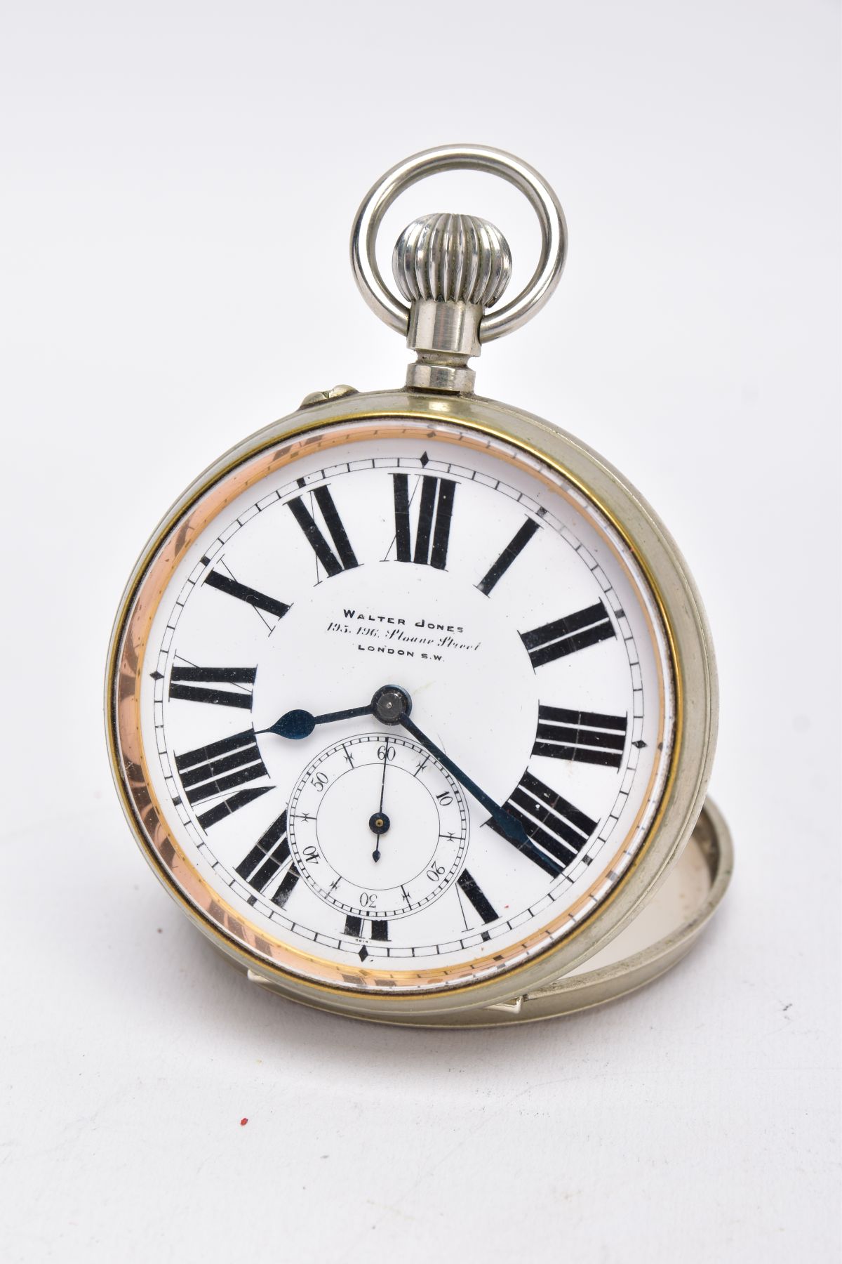 A STEEL GOLIATH POCKET WATCH, dial signed Walter Jones, seconds sweep subsidiary dial at 6 o'clock - Image 5 of 7