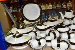 A ROYAL DOULTON 'ALBANY' DINNER SERVICE, H5041, mostly seconds, comprising large meat platter 41cm
