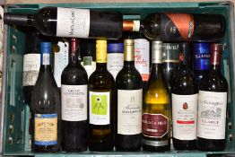 WINE, a collection of fifteen bottles of assorted red and white wine from Europe and the New World