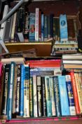 BOOKS, a collection of approximately fifty five titles in two boxes, mainly regarding war/military