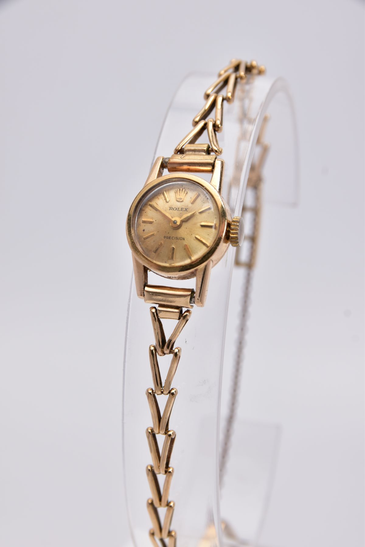A LADIES 9CT GOLD ROLEX PRECISION WRISTWATCH, round case measuring approximately 16mm in diameter, - Image 3 of 6