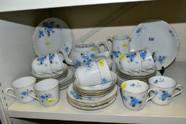 A CZECHOSLOVAKIAN TEASET, comprising ten teacups, twelve saucers, twelve side plates, milk cream and