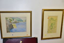 JAMES MARSHALL HESELDIN (1887-1969) three mixed media studies of Cornish waterside village scenes,